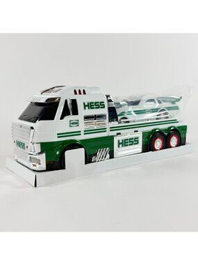 Hess Truck & Dragster Car Set 2016 Green & White W/ Original Box